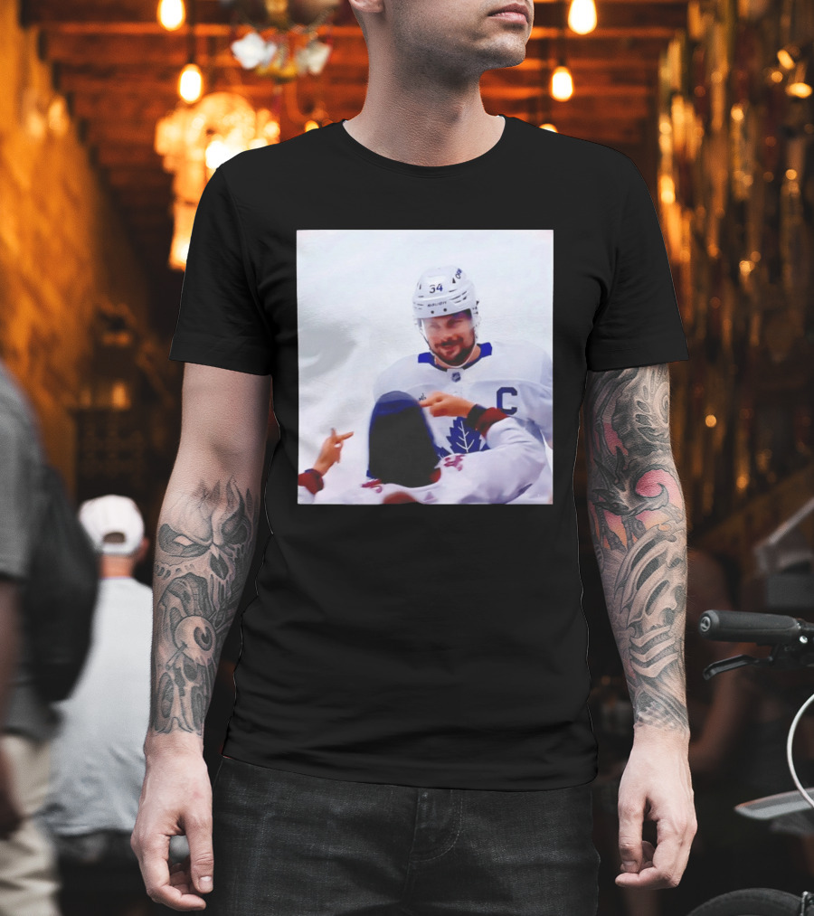 Auston Matthews Smirk Number 34 Maple Leafs Captain Ice Hockey Moment T-Shirt