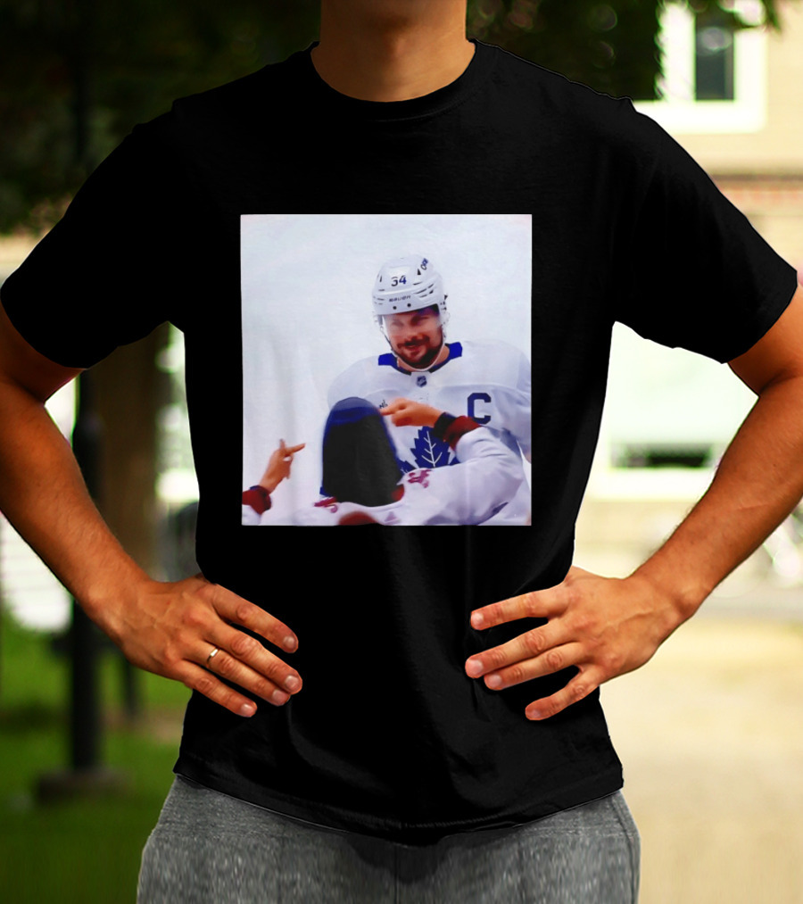 Auston Matthews Smirk Number 34 Maple Leafs Captain Ice Hockey Moment T-Shirt