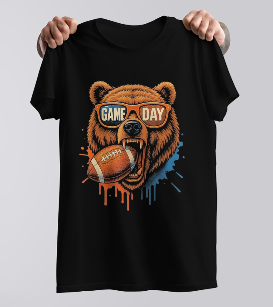 Bear Game Day Football Sunglasses Roaring Bear T-Shirt