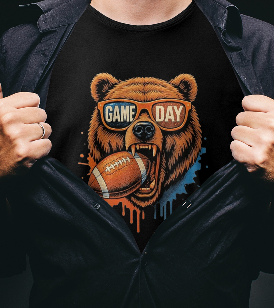 Bear Game Day Football Sunglasses Roaring Bear T-Shirt