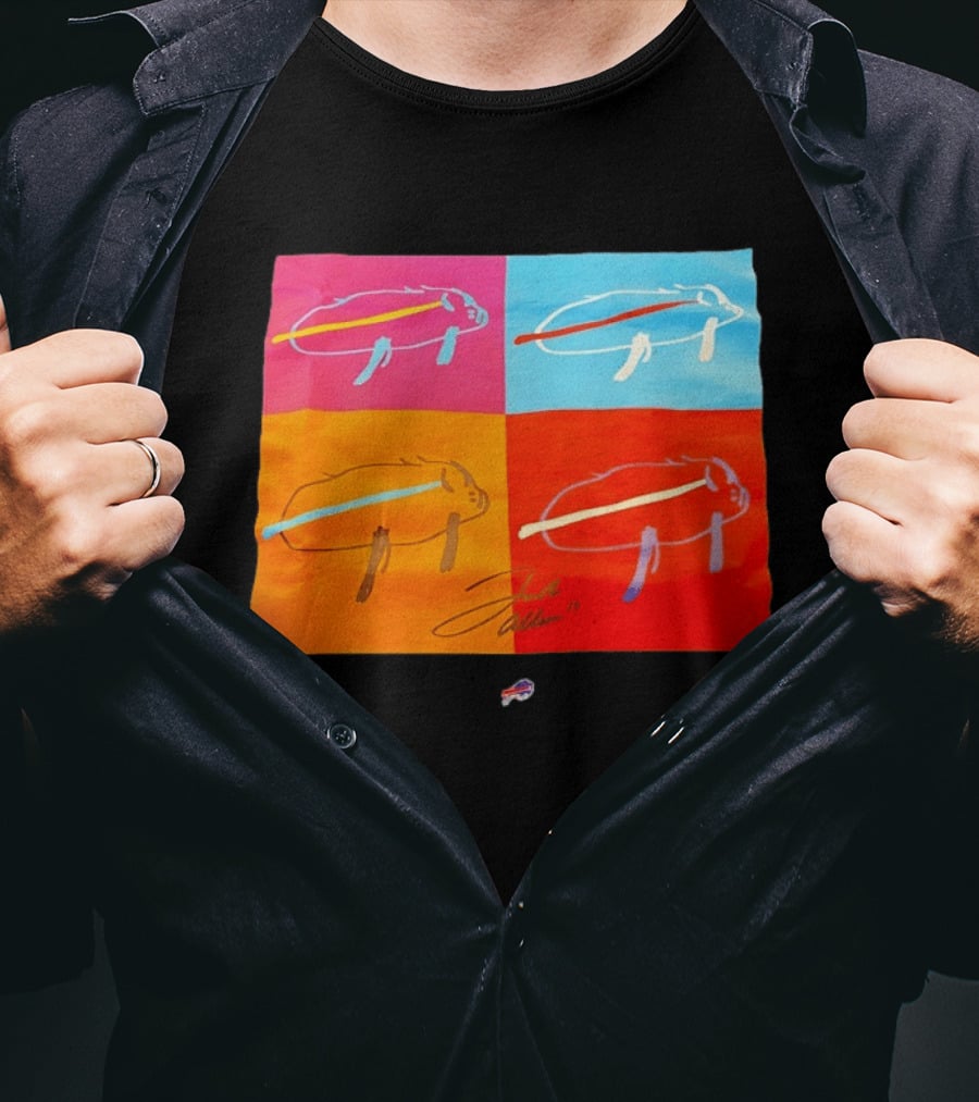Buffalo Bills Pop Art Josh Allen Signature T-Shirt