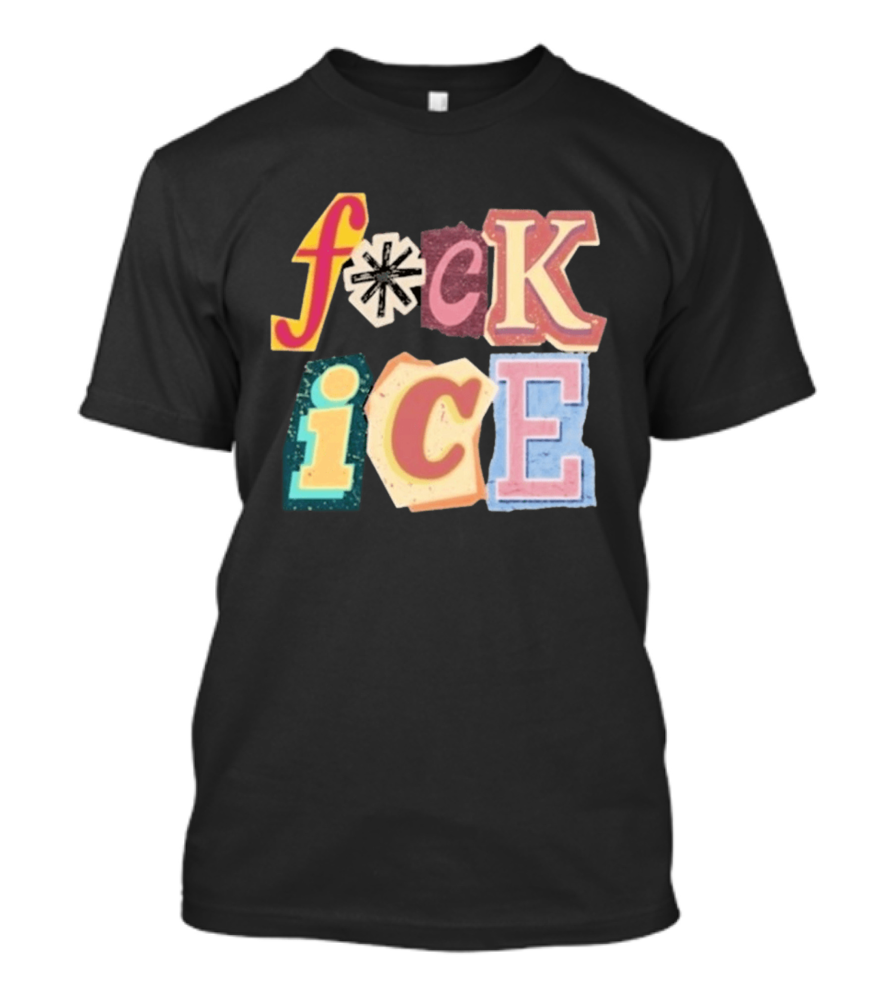 F*ck Ice Magazine Text Collage T-Shirt