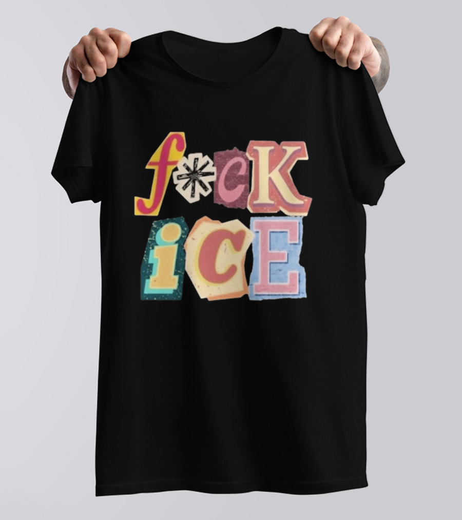 F*ck Ice Magazine Text Collage T-Shirt