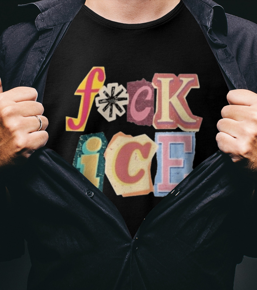 F*ck Ice Magazine Text Collage T-Shirt