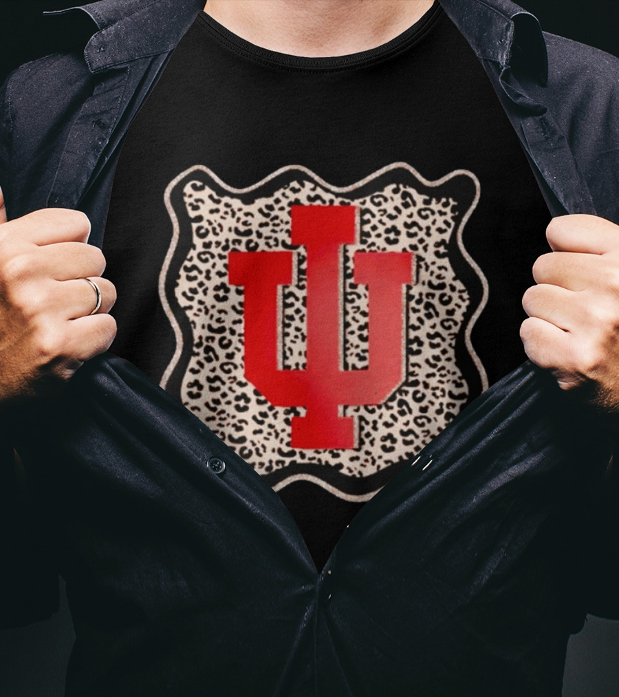 Hoosier Luxe Leopard IU Game Day Glam Indiana T-Shirt