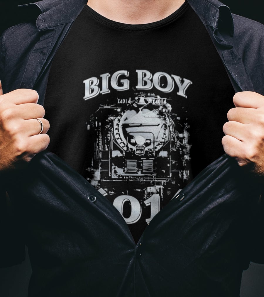 Big Boy 4014 Train Locomotive Blueprint T-Shirt