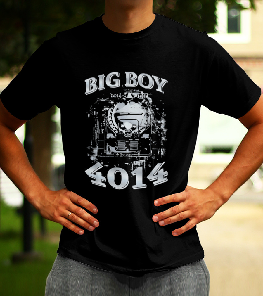 Big Boy 4014 Train Locomotive Blueprint T-Shirt