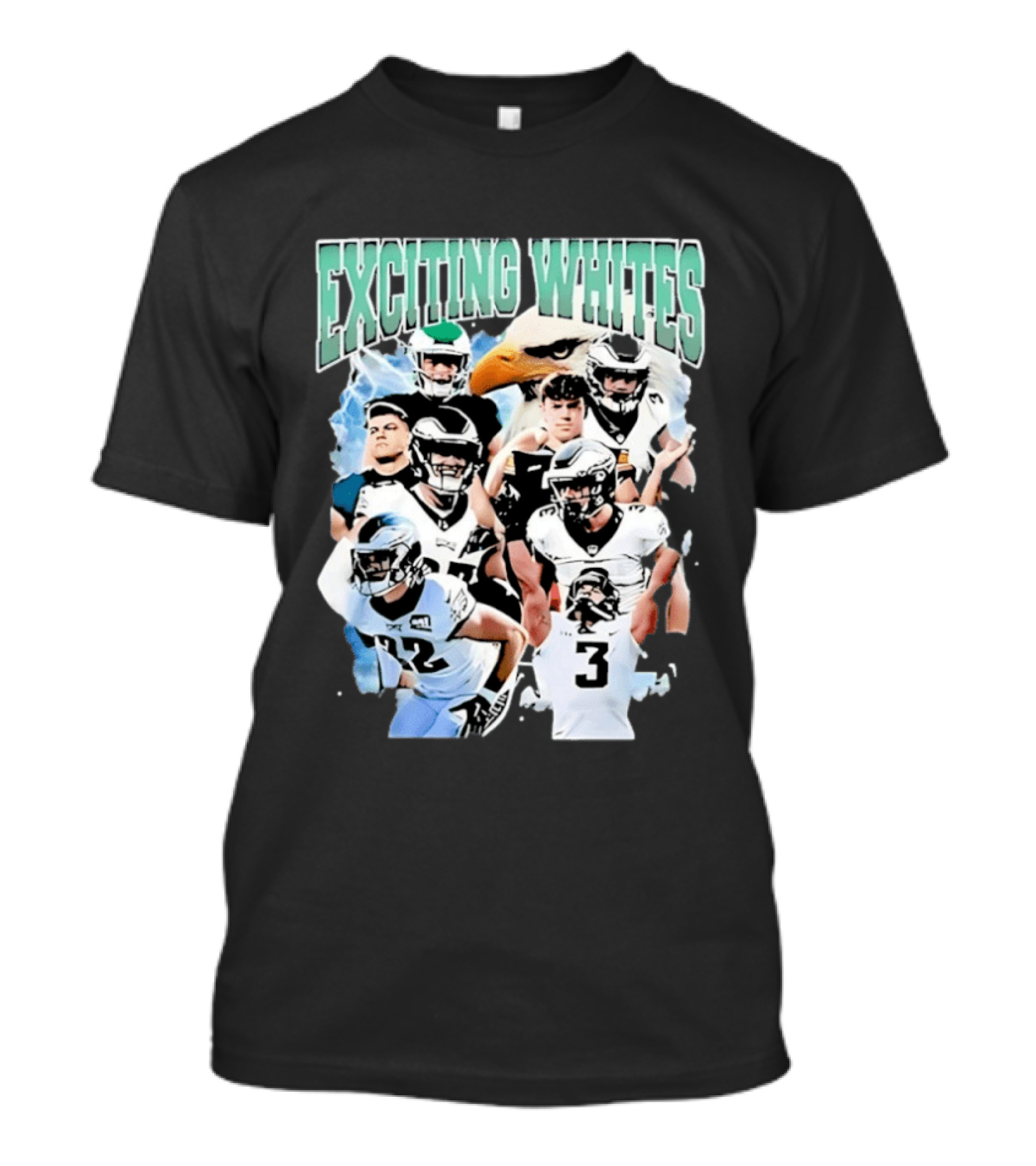 Philadelphia Eagles Exciting Whites Players And Eagle T-Shirt