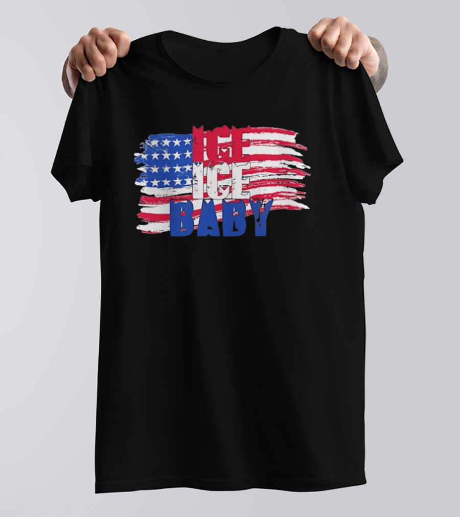 Ice Ice Baby American Flag USA Stars And Stripes T-Shirt
