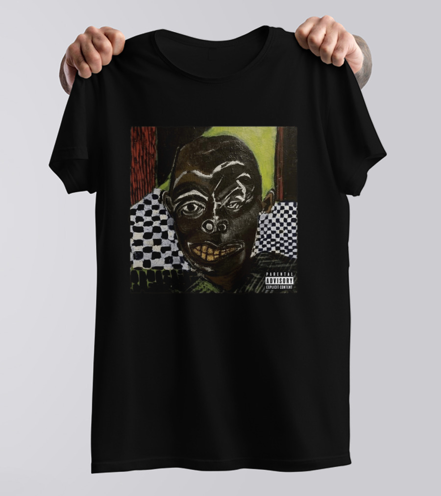 IDK Even The Devil Smiles Mixtape Album Cover Parental Advisory Checkerboard Background Dark Abstract T-Shirt