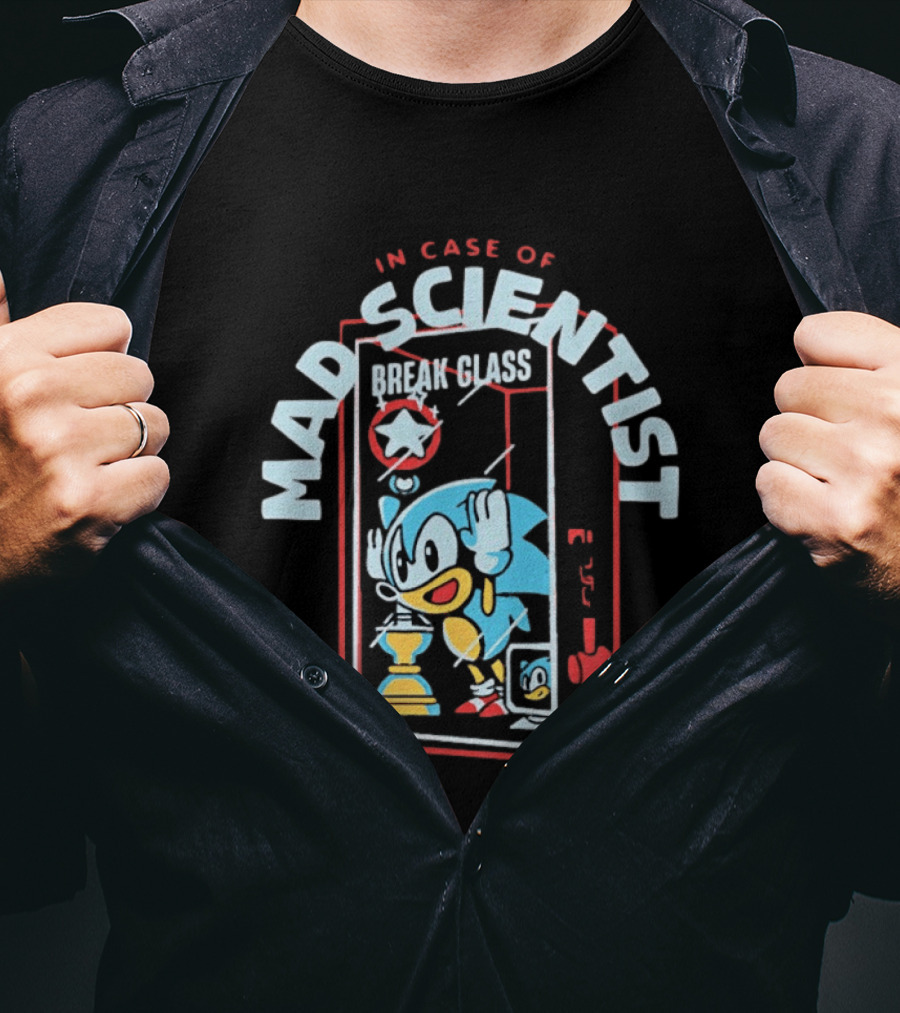 In Case Of Mad Scientist Break Glass Sonic Emergency Box T-Shirt