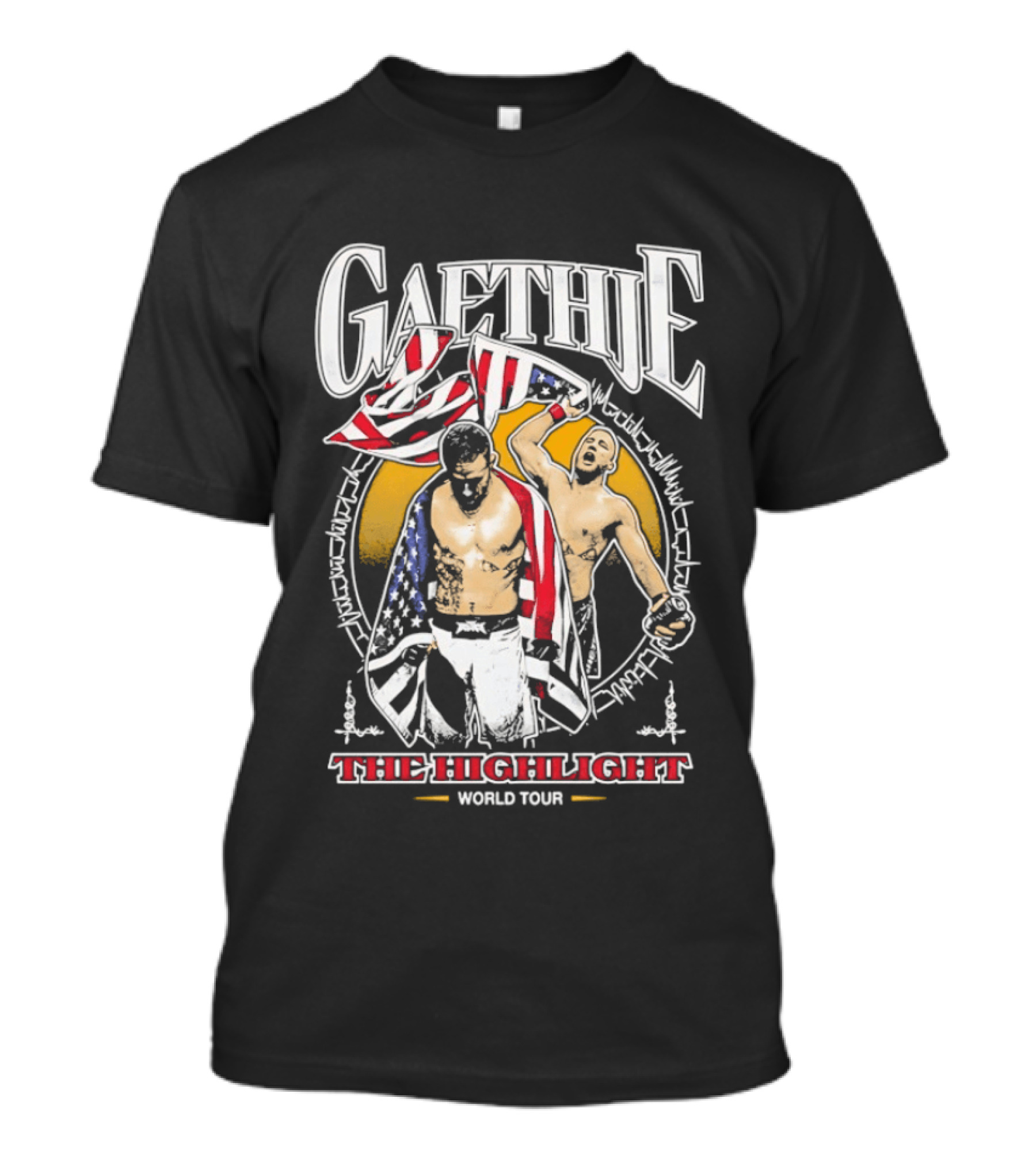 Gaethje The Highlight World Tour American Flag Fighters T-Shirt