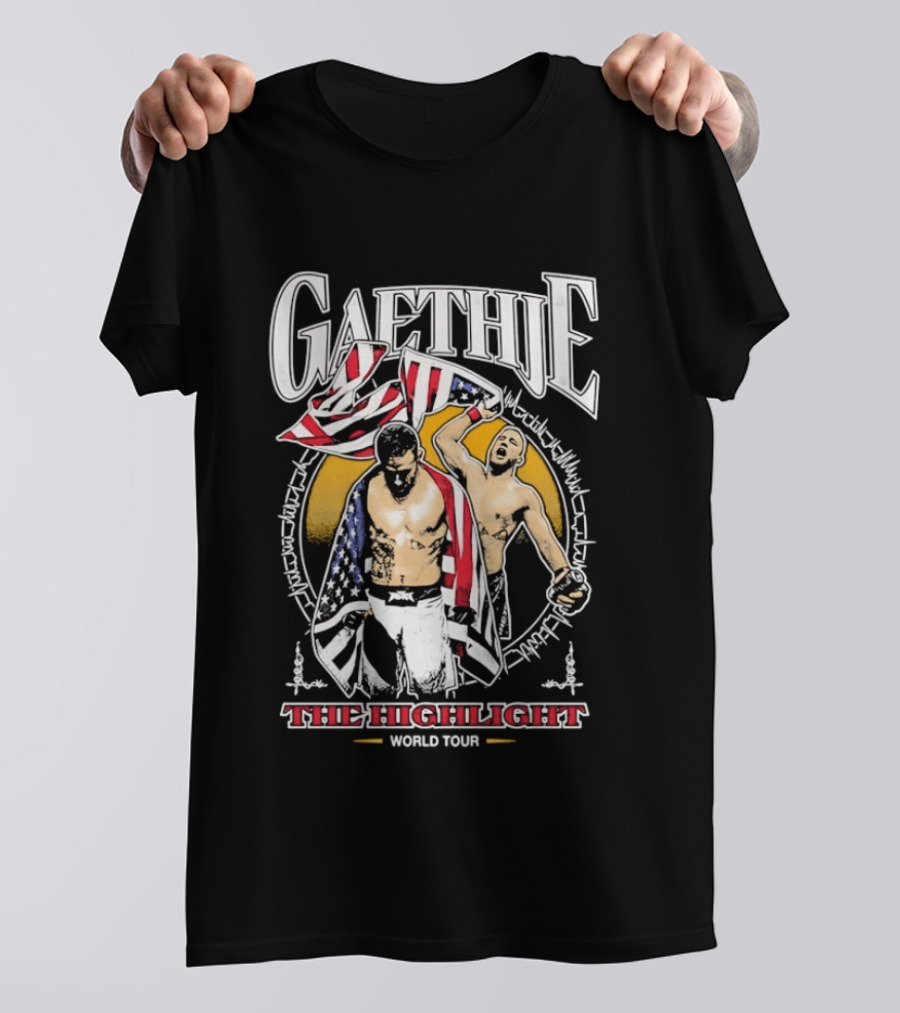 Gaethje The Highlight World Tour American Flag Fighters T-Shirt