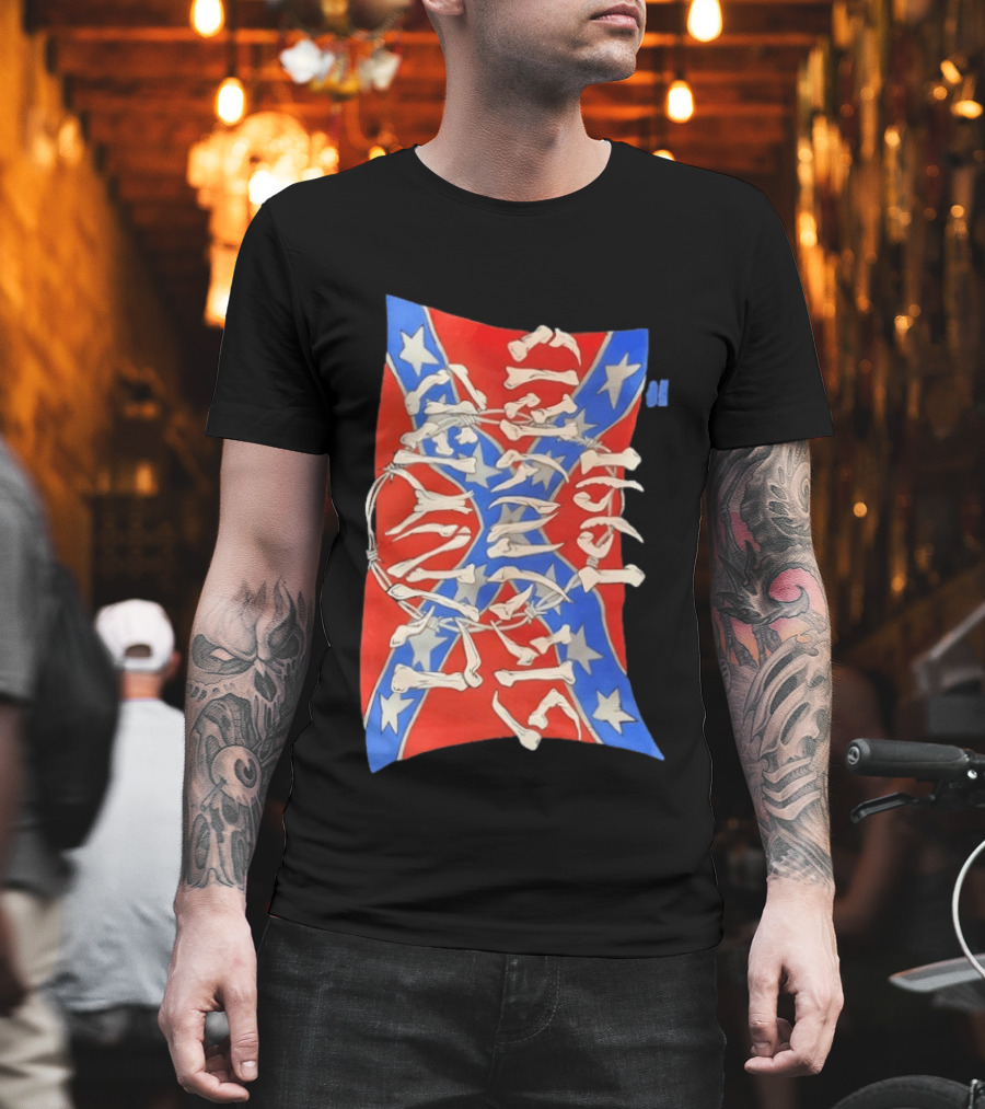 Lynyrd Skynyrd 1991 Confederate Flag Skeleton Bones T-Shirt