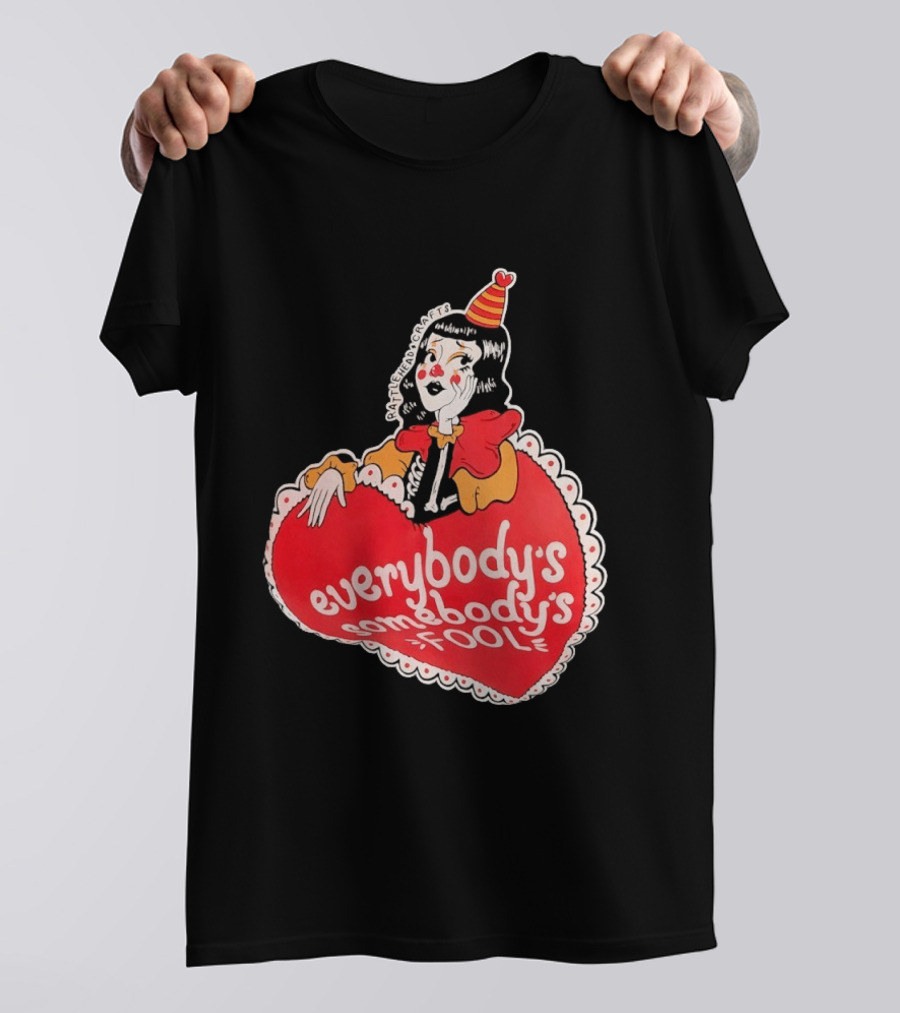 Everybody's Somebody's Fool Vintage Cartoon Clown Heart T-Shirt