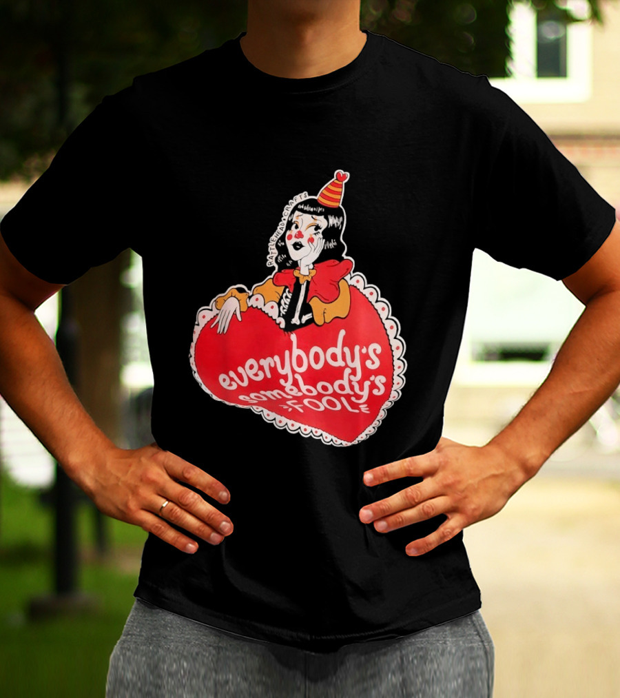 Everybody's Somebody's Fool Vintage Cartoon Clown Heart T-Shirt