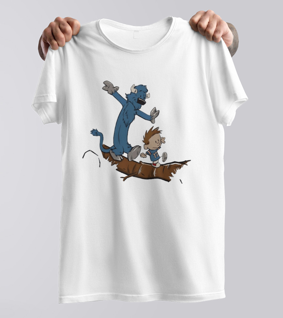 Allen And Huddles Buffalo Bills Calvin And Hobbes Cartoon Adventure T-Shirt