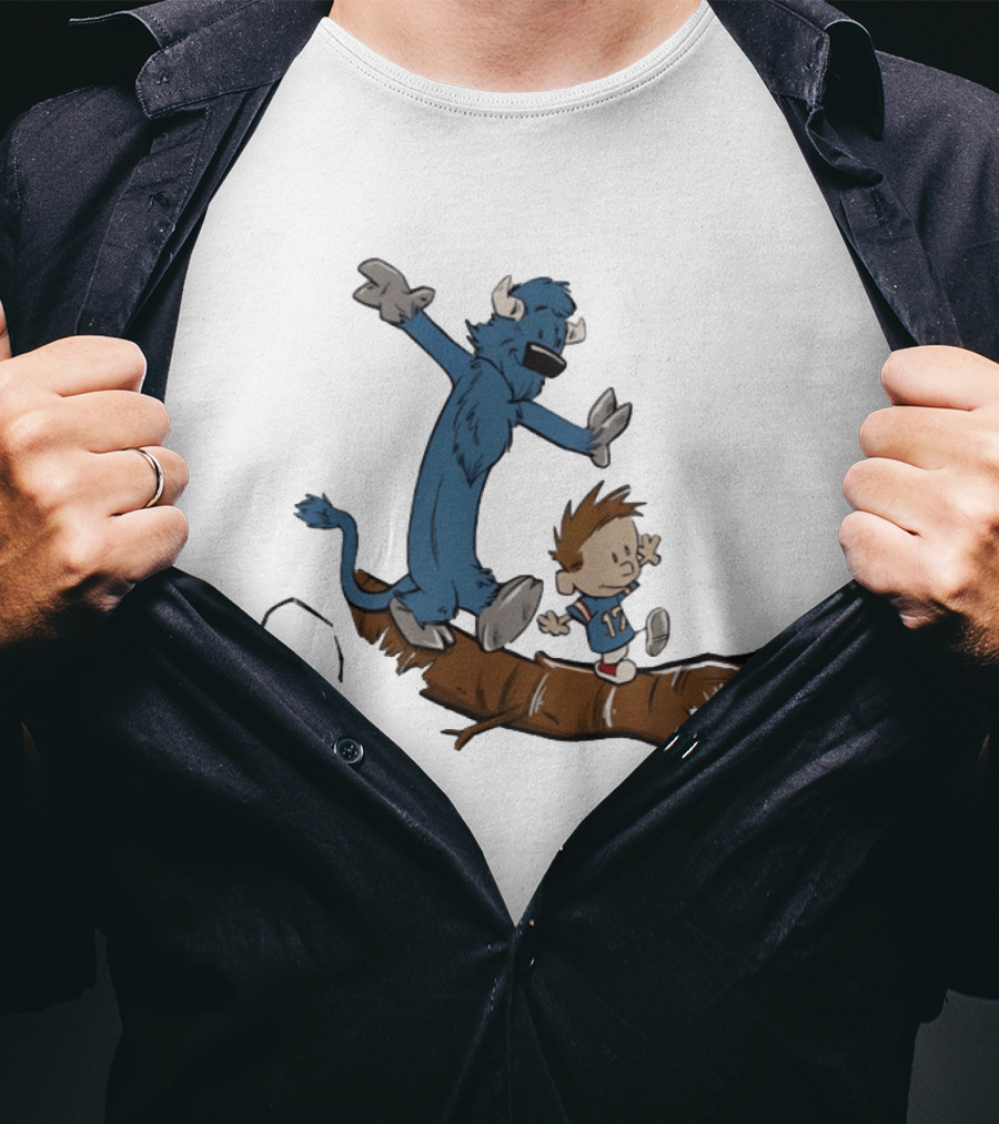 Allen And Huddles Buffalo Bills Calvin And Hobbes Cartoon Adventure T-Shirt