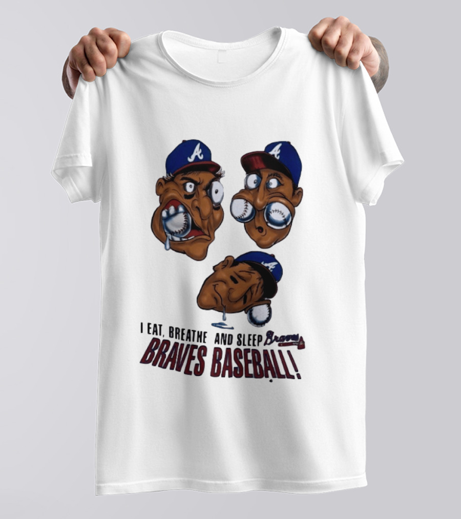 Atlanta Braves Baseball 1995 I Eat Breathe And Sleep Braves MLB Cartoon T-Shirt