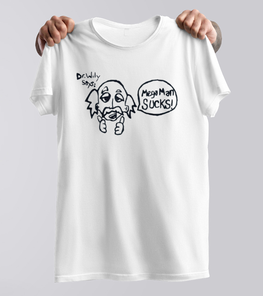 Dr Wily Says Mega Man Sucks Retro Game Humor T-Shirt
