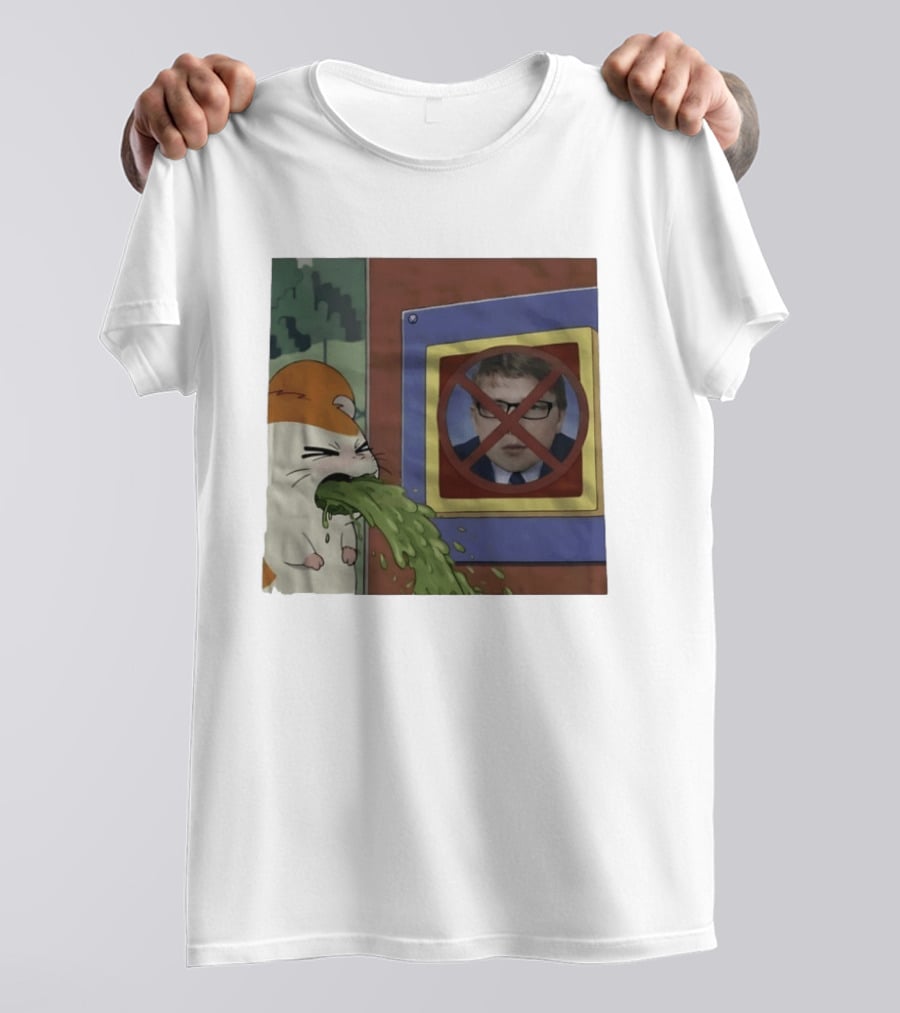 Hamtaro Vomiting Meme No Entry Sign Meme Face T-Shirt