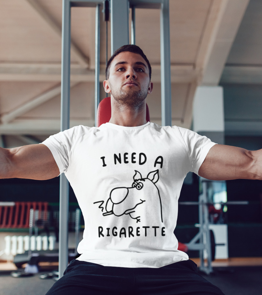 I Need A Rigarette Funny Cartoon Smoke T-Shirt