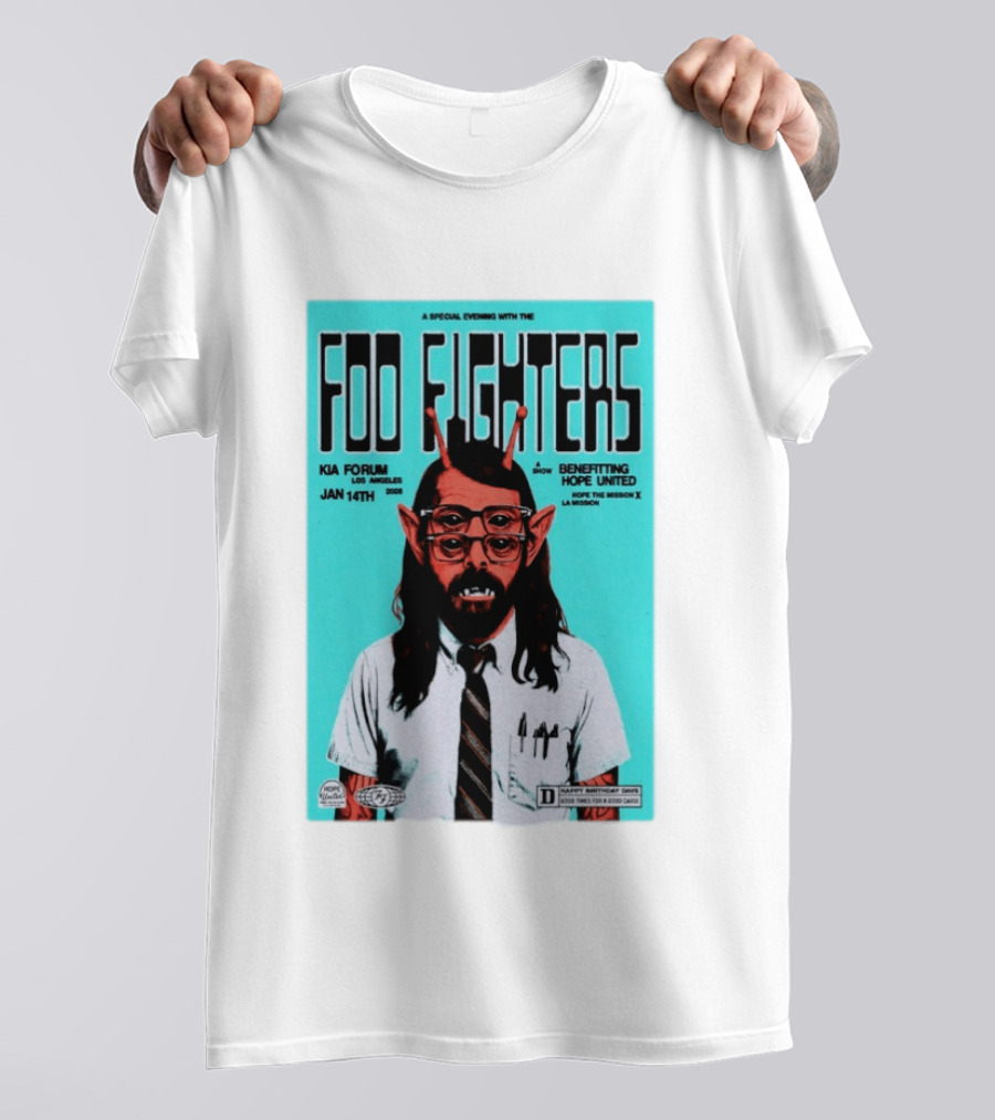 A Special Evening With Foo Fighters Jan 14th 2026 Kia Forum Los Angeles Benefitting Hope United T-Shirt