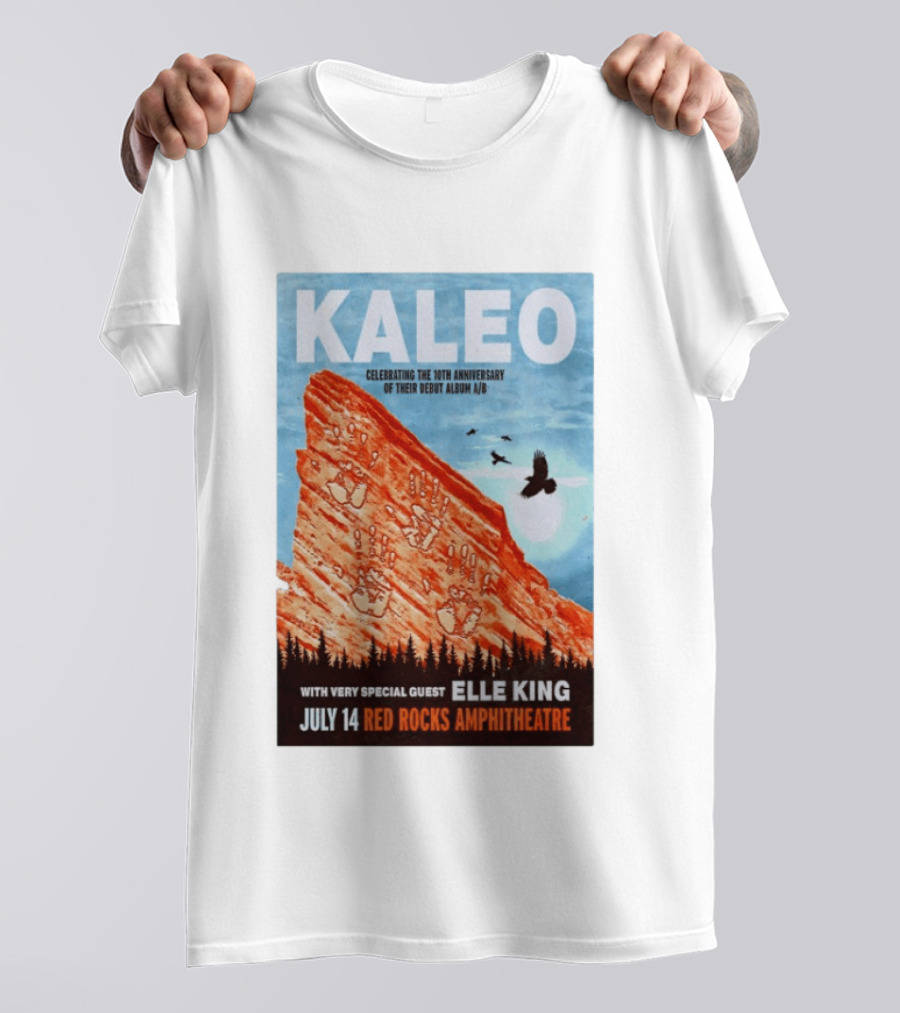 Kaleo Celebrating 10th Anniversary A/B With Guest Elle King July 14 Red Rocks Amphitheatre T-Shirt