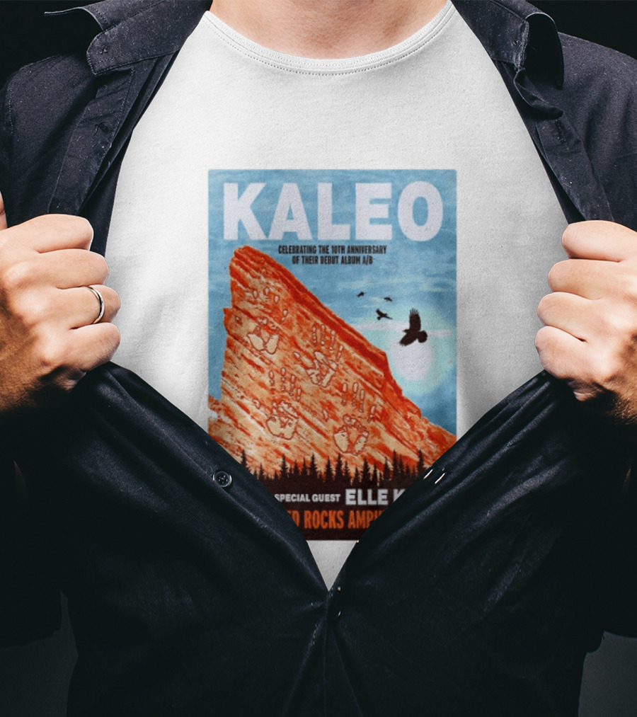 Kaleo Celebrating 10th Anniversary A/B With Guest Elle King July 14 Red Rocks Amphitheatre T-Shirt