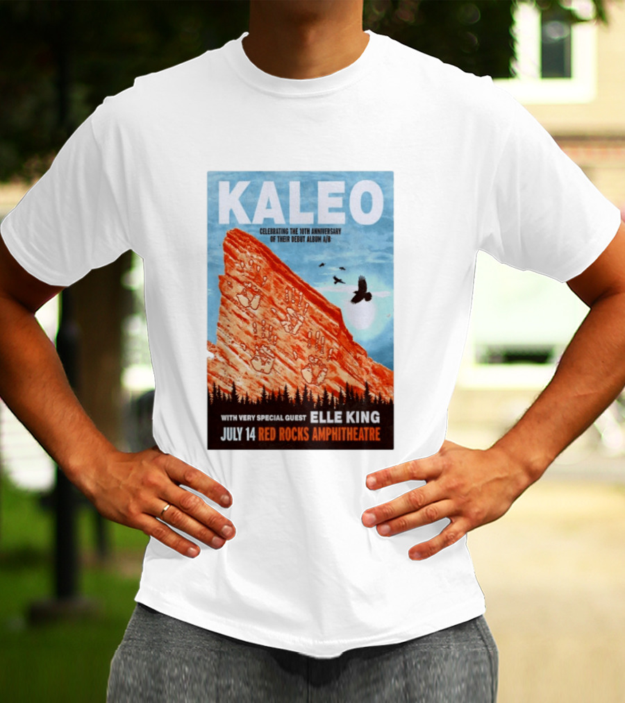 Kaleo Celebrating 10th Anniversary A/B With Guest Elle King July 14 Red Rocks Amphitheatre T-Shirt