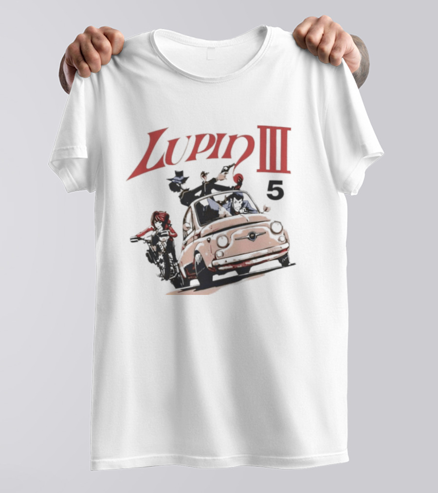 Lupin III Car And Motorcycle Chase 5 T-Shirt