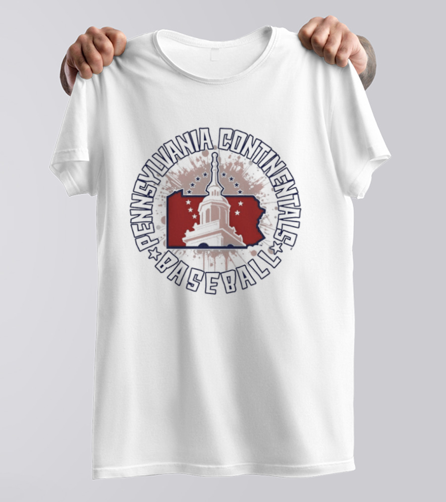 Pennsylvania Continentals Baseball Independence Hall Historic Iconic Sports Team T-Shirt