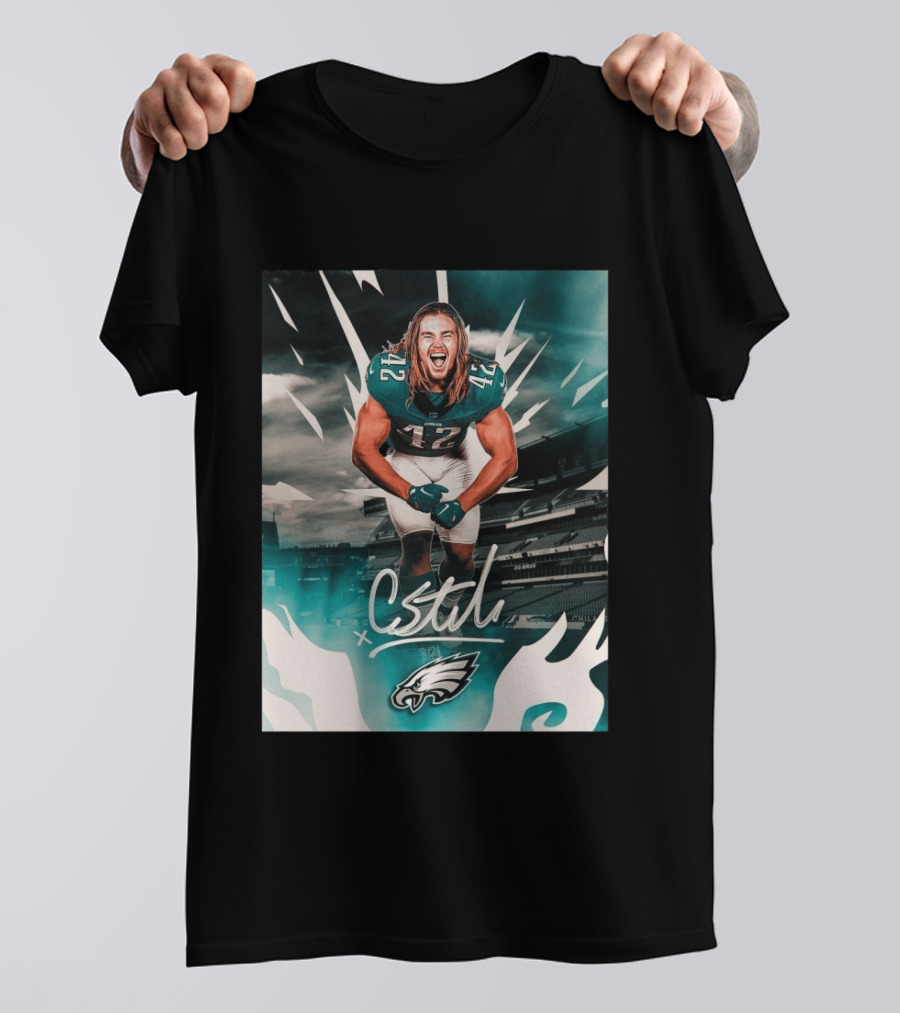 Philadelphia Eagles Carson Steele CStel X 42 Football Stadium Energy T-Shirt