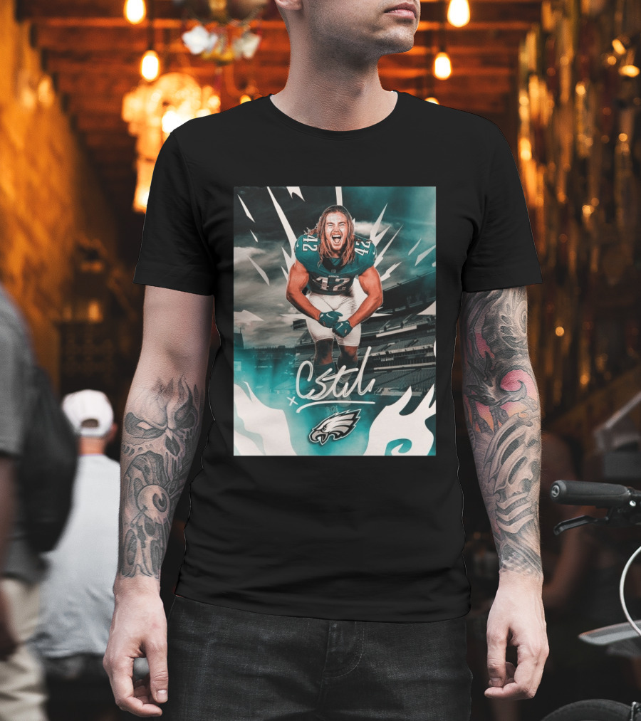 Philadelphia Eagles Carson Steele CStel X 42 Football Stadium Energy T-Shirt