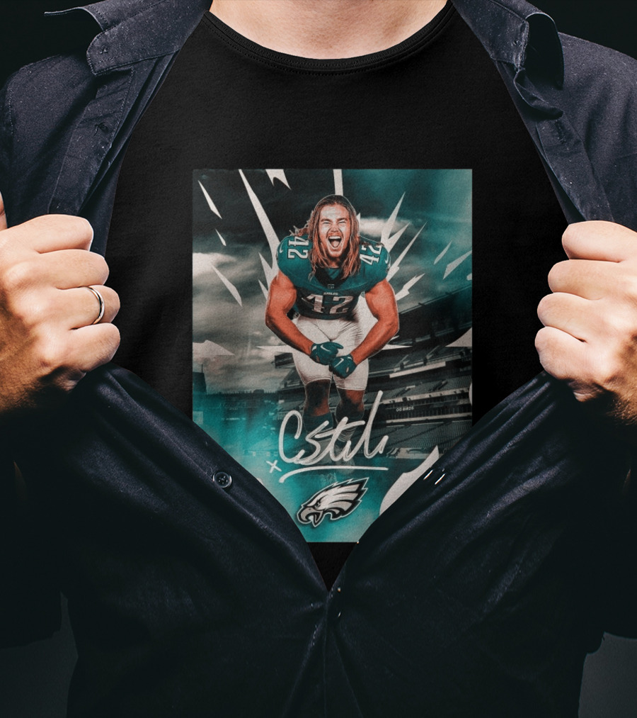 Philadelphia Eagles Carson Steele CStel X 42 Football Stadium Energy T-Shirt