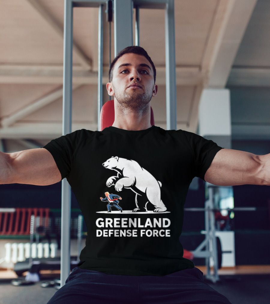 Greenland Defense Force Polar Bear Political Humor T-Shirt