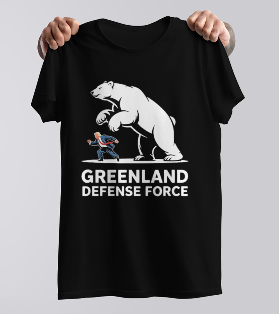 Greenland Defense Force Polar Bear Political Humor T-Shirt