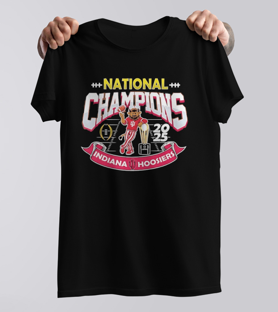 Indiana Hoosiers National Champions 2026 Football Trophy Celebration T-Shirt