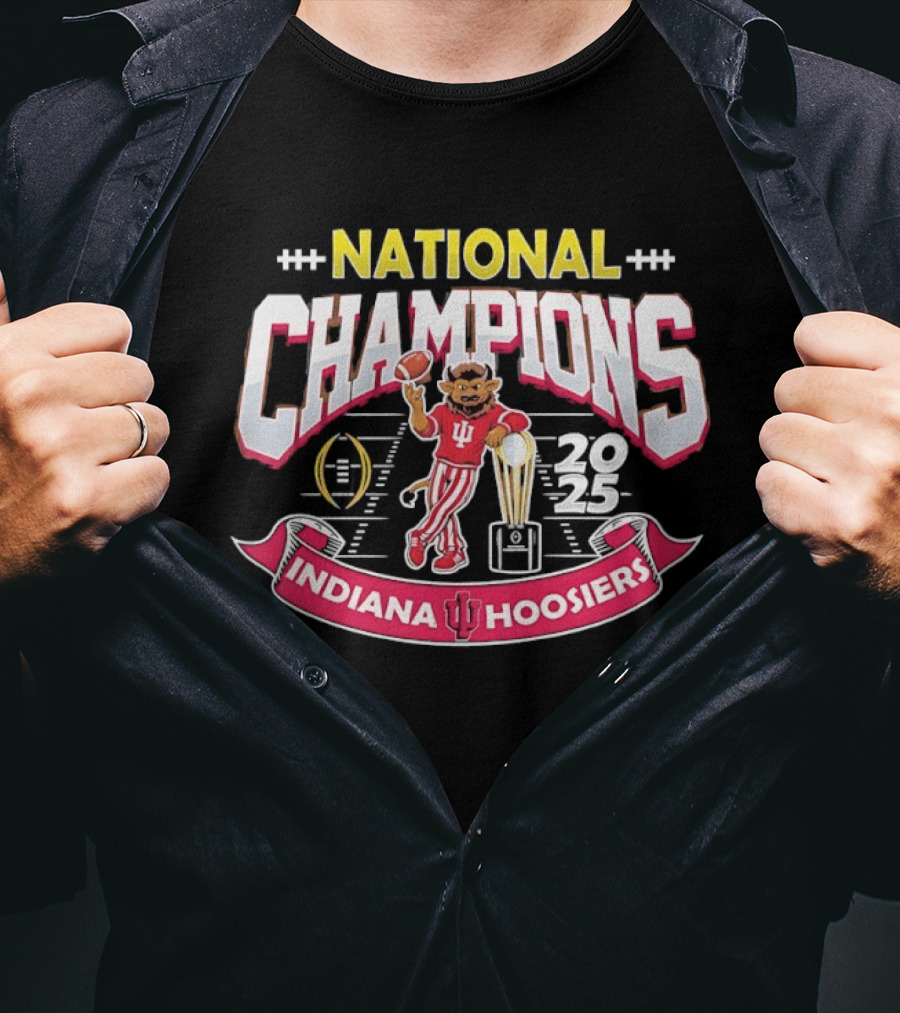 Indiana Hoosiers National Champions 2026 Football Trophy Celebration T-Shirt
