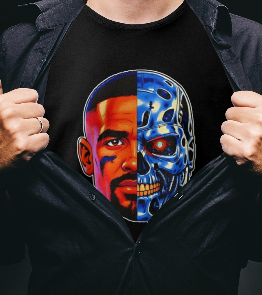 Jalen Hurts The Terminator Half Face Robo Fusion T-Shirt