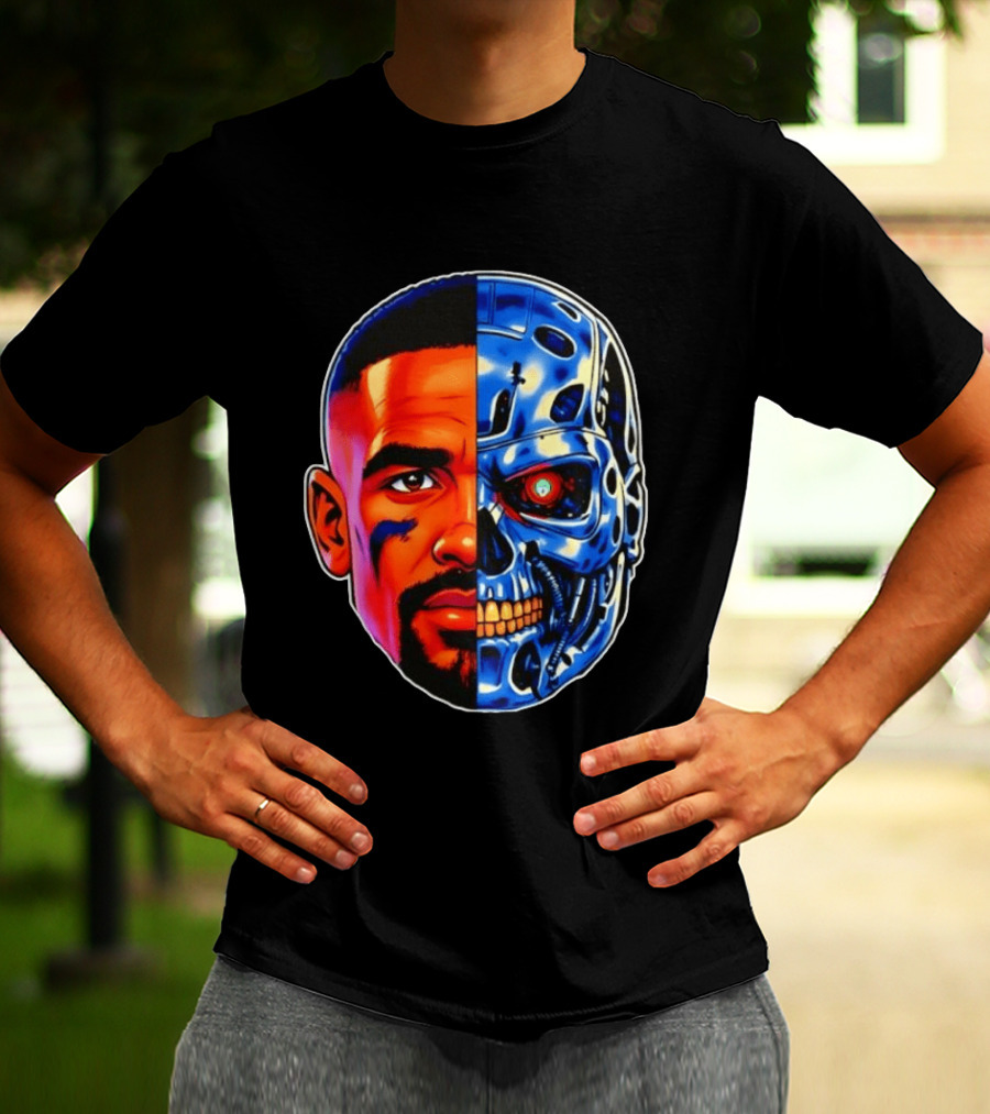 Jalen Hurts The Terminator Half Face Robo Fusion T-Shirt