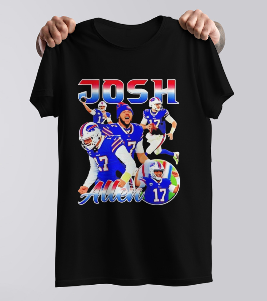 JOSH Allen Buffalo Bills Player 17 Collage 2026 T-Shirt