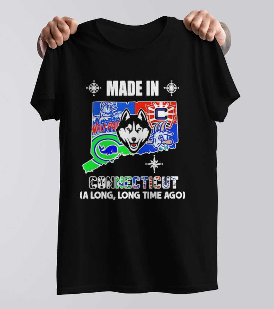Made In Connecticut Wolf Pack Whale UConn Huskies A Long Long Time Ago T-Shirt
