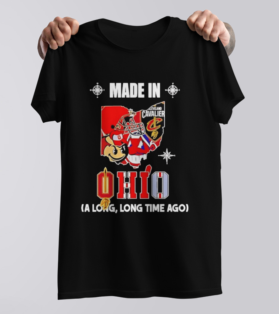 Ohio State Buckeyes Cleveland Cavaliers Made In Ohio A Long Long Time Ago T-Shirt