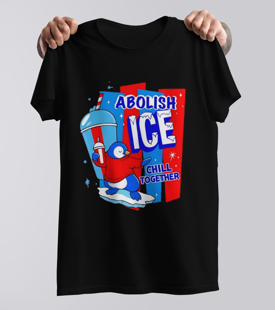 Abolish ICE Penguin Ice Skating Chill Together T-Shirt