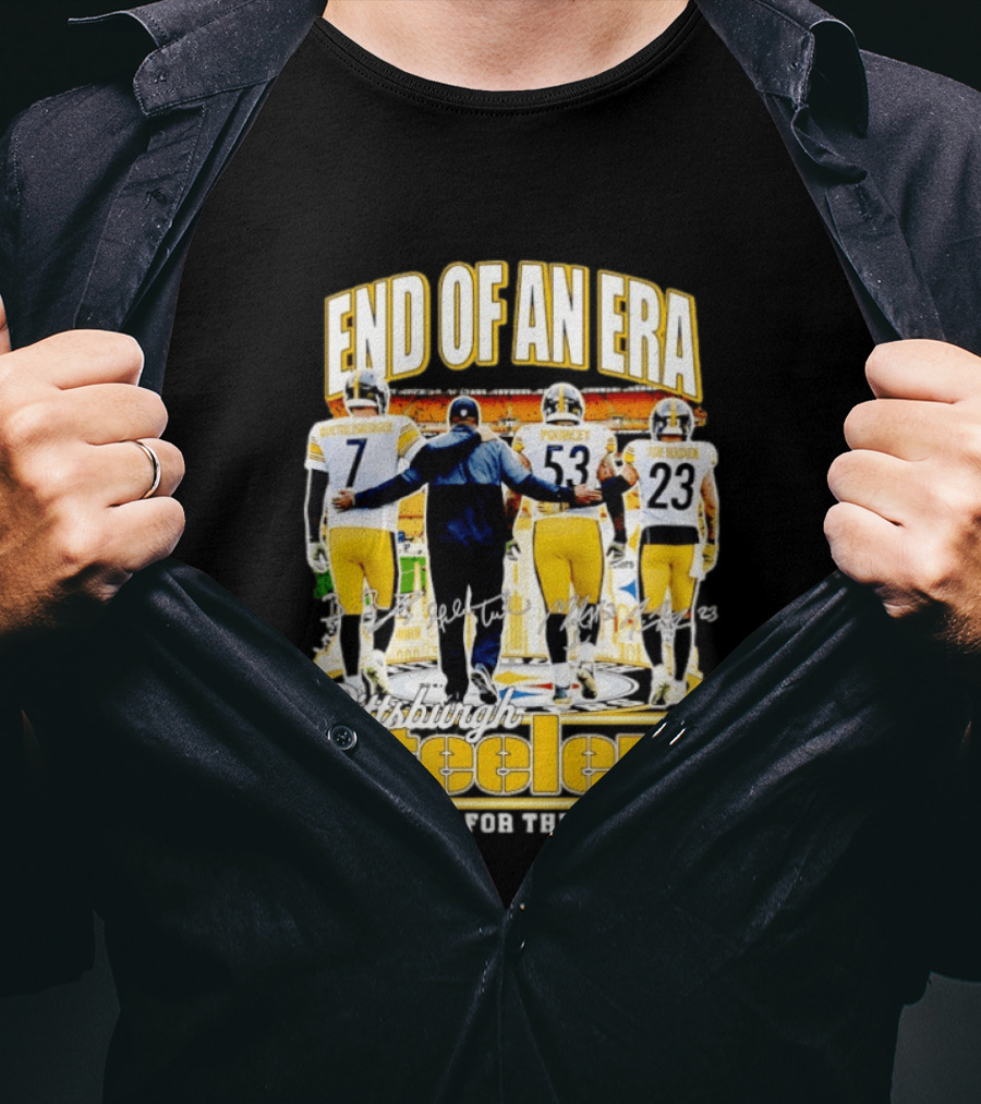 Pittsburgh Steelers End Of An Era Thank You For The Memories Ben Roethlisberger Maurkice Pouncey Joe Haden T-Shirt