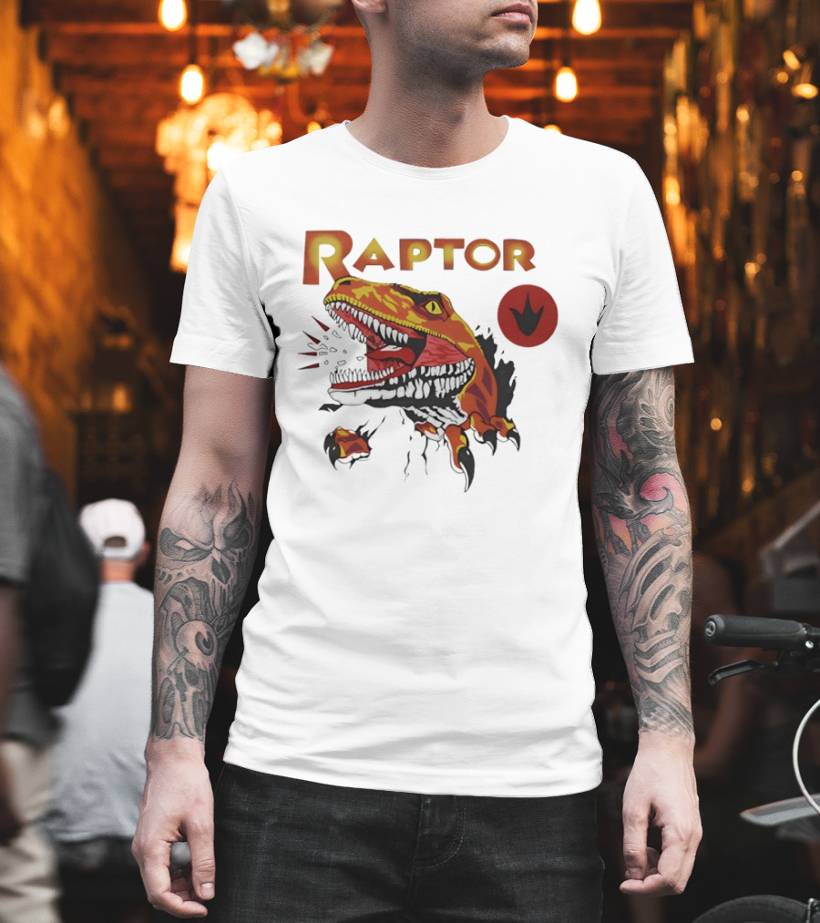 Raptor Ghost World Dinosaur Art Claw Print T-Shirt
