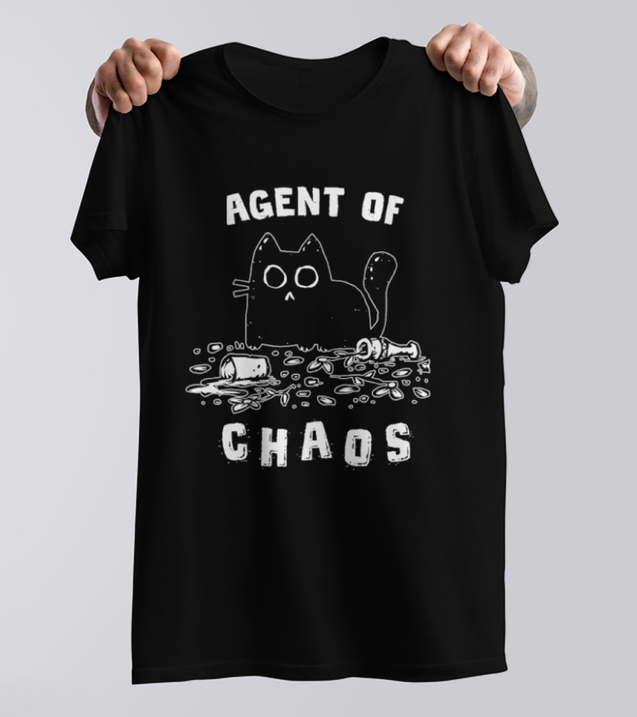 Agent Of Chaos Cat Surrounded By Destruction T-Shirt