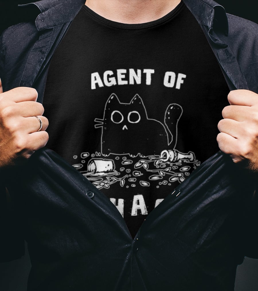 Agent Of Chaos Cat Surrounded By Destruction T-Shirt