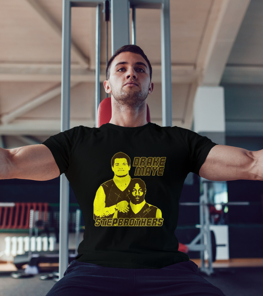 Drake Maye New England Patriots Step Brothers Football Collaboration T-Shirt